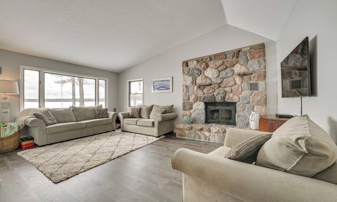 Cadillac House | Dock & Views: Lake Mitchell Home in Cadillac!