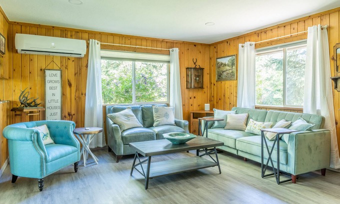 Whitefish House | Dog-friendly cabin w/ mountain/meadow views, wood stove, porch & great location