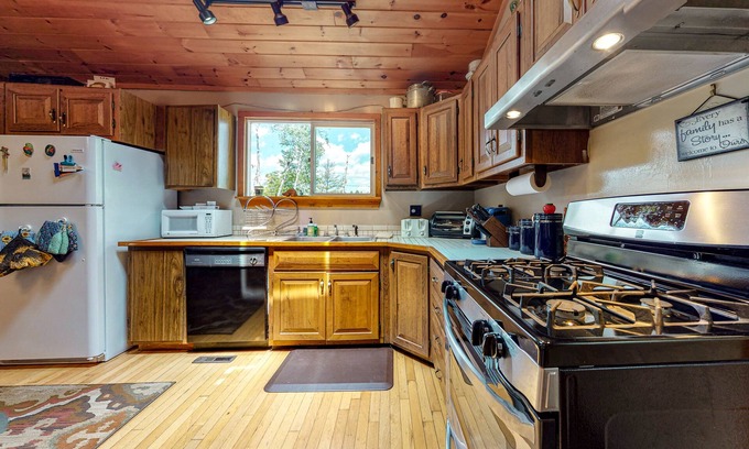 Sanbornville Cabin | Dog-friendly lakefront cabin with loft, gas grill, lake views, wood stove, porch