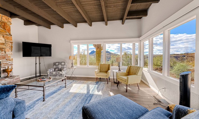 Cave Creek House | Dog-friendly mountain-view home with private pool, outdoor lounging & W/D