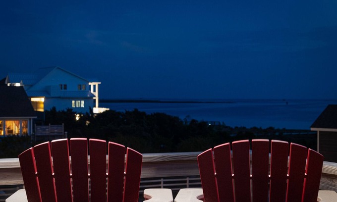 Salvo House | Dog Friendly - Sound View Home on private harbor. Amazing Sunsets-Fishing-Dock