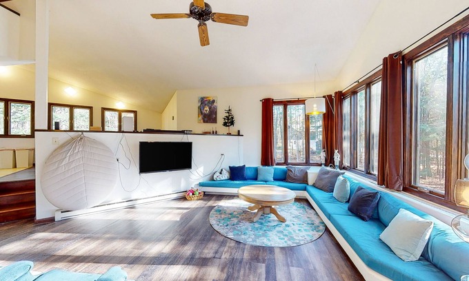 Winhall House | Dog-friendly woodland home with fireplace & deck - near Stratton & Bromley