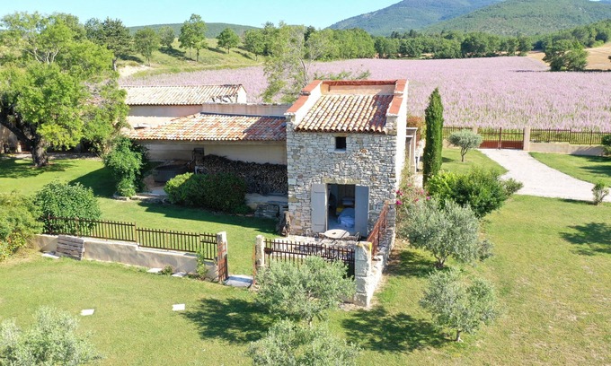 Lardiers House | Dovecote in stones in the middle of the lavenders
