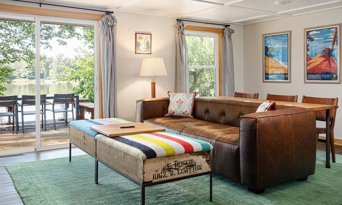 Traverse City House | Dyer Lake Gallery Retreat Lakefront Deck + Fire Pit