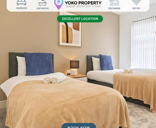 Ashton in Makerfield House | Elegant 3 Bedroom 2 Bathroom House - Sleeps up to 7 - Free Parking, Fast Wifi and Smart TV - Perfect for Contractors and Groups - by Yoko Property