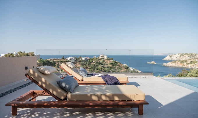 Agia Pelagia Villa | Elevated new villa w/Private Pool & Bbq, close to the beach and amenities
