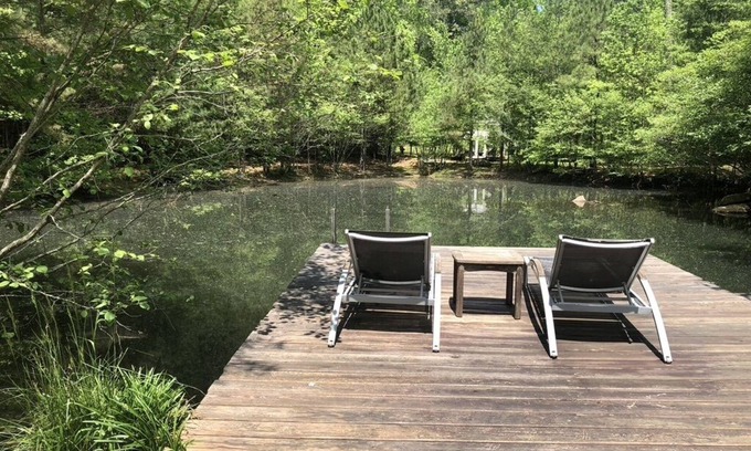 Ellijay Cabin | Ellijay Retreat - Private Pond, Creek, Game Room & Goat Shed Sleeping Porch