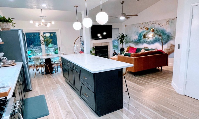 North Hilltop House | Emerald House - striking, remodel in tranquil, central neighborhood