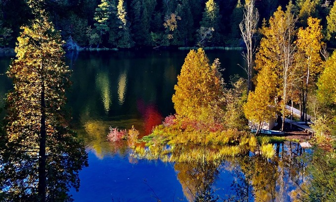 Newaygo Cabin | Enjoy the beautiful views of the Muskegon River near Hardy Dam and Dragon Trail