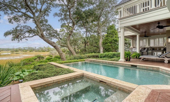 Vanderhorst Plantation House | Enviable location, pool with breathtaking scenery at every turn.