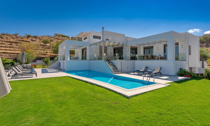 Panormos Villa | Eolia Iconic Villa, walking distance to Beach & Shops, Car Free Holiday