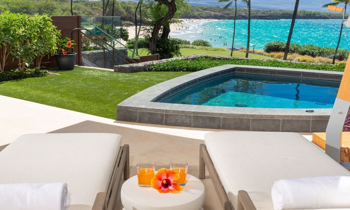 Kamuela Condo | Epic Unit XMAS 20-27 AVAIL-Step onto Hapuna Beach from Lage Lanai w/Plunge Pool