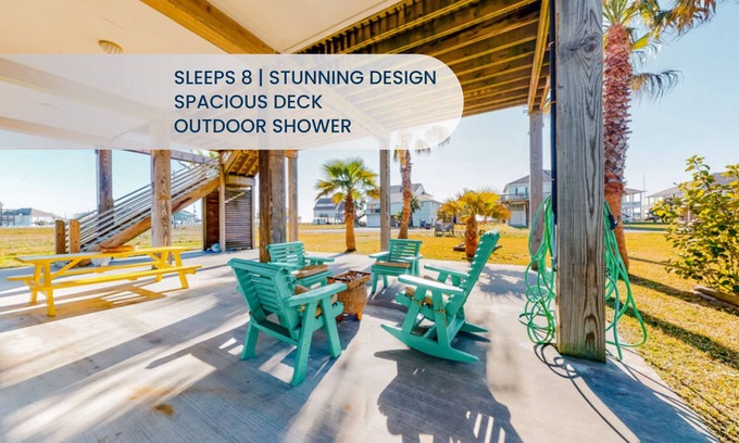 Port Bolivar House | Escape | Steps to Beach | Large Deck | Group Ready