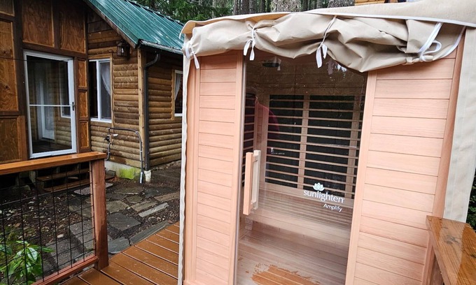 Mason County Cabin | EscapenOutdoor Infrared SaunanSunroom nGame room nLakefront cabinnFireplace n