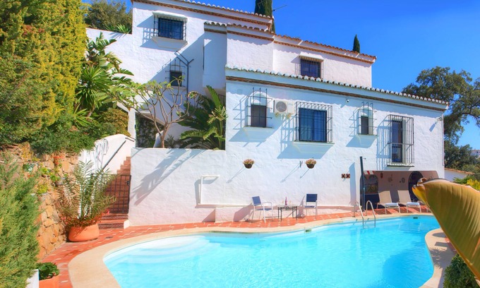 New Golden Mile Villa | Estepona stunning sea view villa private pool + garden quiet area but near beach