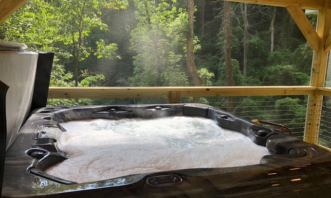 Skyland House | Exceptional 3BR/2Bath, mountain retreat w/private waterfall, fire pit, hot tub