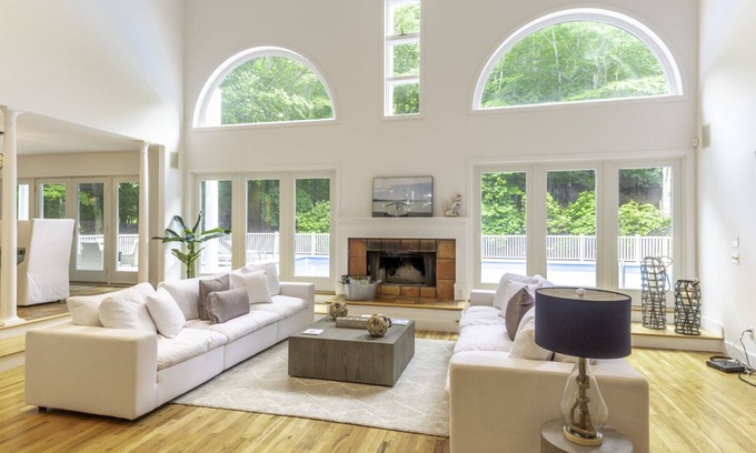 Amagansett North House | Expansive Deck and Pool Area, Outdoor Dining and Sitting Area, Generous...