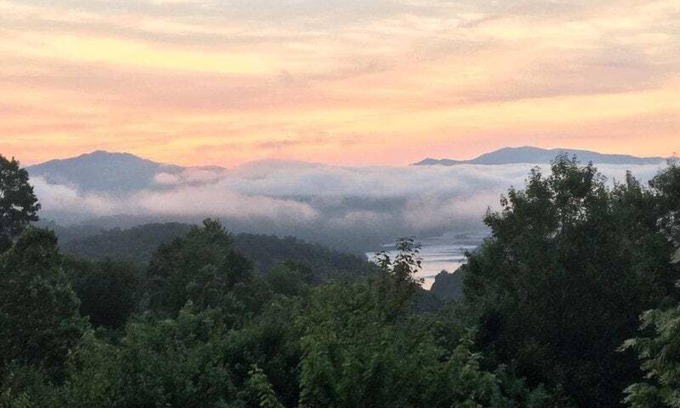 Almond Cabin | Experience serene lake views at the 3-bedroom Morning View Over Lake Fontana Cabin