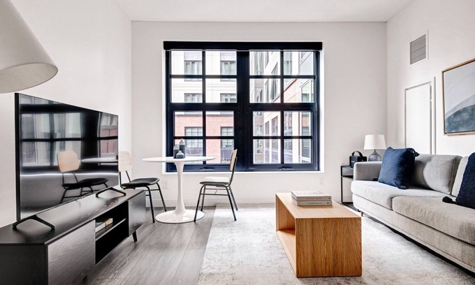 South of Washington Apartment | Exquisite South End 1BR w/Gym, W/D & Pool, near SoWa, by Blueground