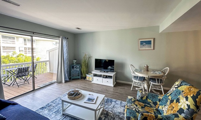 Oceanmarsh Subdivision Condo | F Building Ocean and Pool Views from Porch