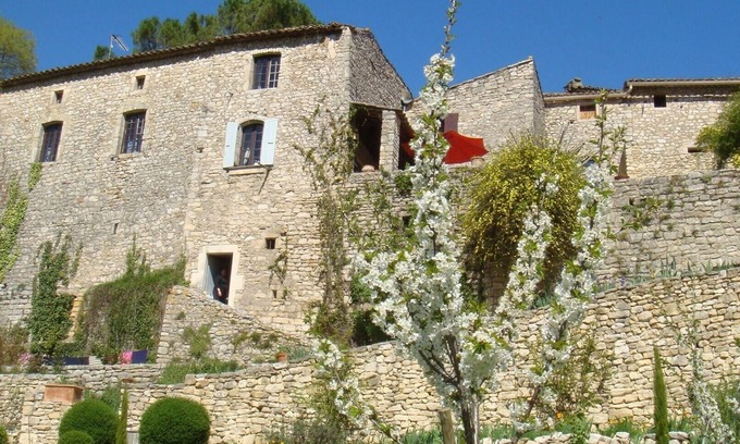 Montclus House | Fabulous large home in Montclus overlooking the river with private pool