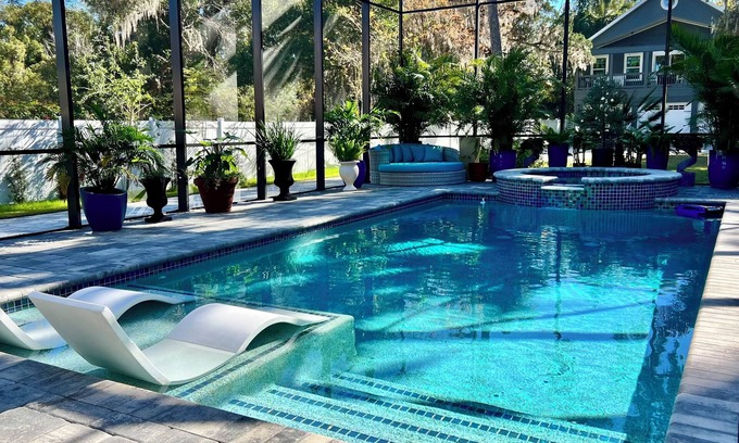 DeLand House | Fabulously Appointed fully gated Home, with pool, hot tub & fire pits.
