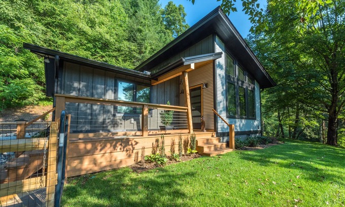Mills River House | Falling Waters Cabin | Sleek & Stylish One Level Living