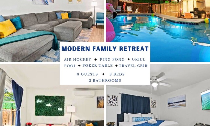 Chula Vista House | Family-Friendly 3BR Home with Pool, Air Hockey & Patio