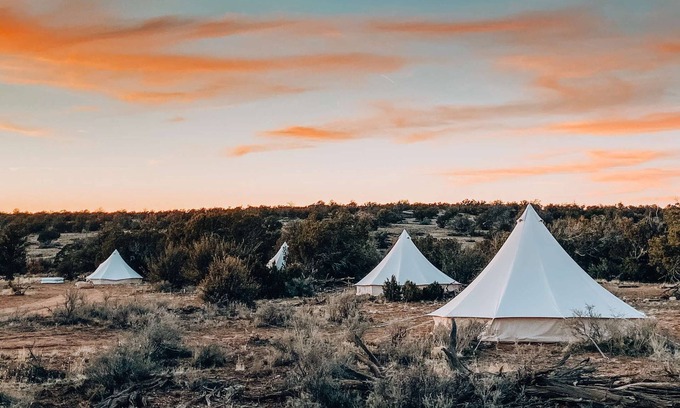 Valle House | Family Tent w/Shared Bathroom - Find us among the juniper trees and open sky.
