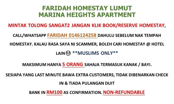 Lumut Apartment | Faridah Homestay Marina Heights Lumut