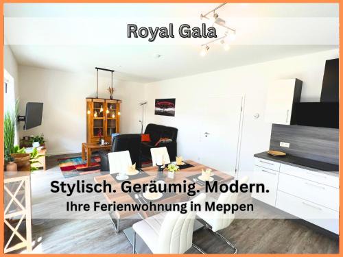 Apeldorn House | Ferienhaus "Royal Gala" Meppen Ebenerdig Carport Terrasse Neubau NETFLIX Free WIFI 2 Schlafzimmer Küche GästeWC