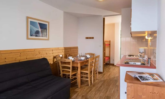 Chamrousse Apartment | Ferienwohnung 2 Zimmer 4/6 Personen PMR Blick auf den Berg