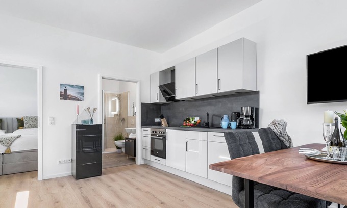 Gelting Apartment | Ferienwohnung Strandperle - Ostsee- und Strandnah, Duschbad, Modern, Terrasse