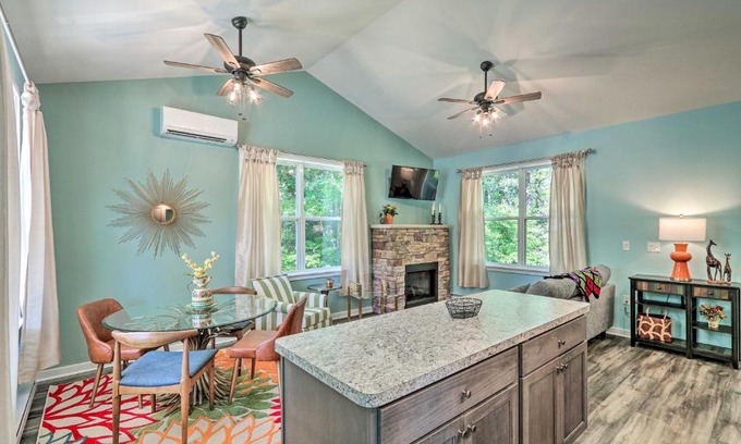Brodheadsville House | Fire Pit and Creek Access Poconos Cottage