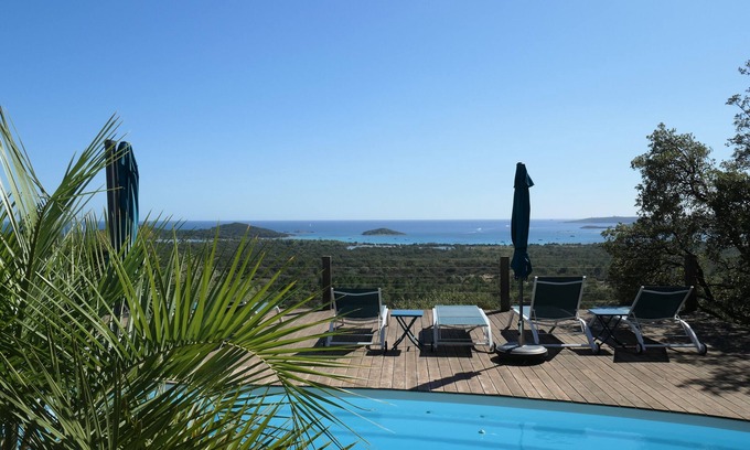 Sainte-Lucie-de-Porto-Vecchio Villa | Exceptional sea view. Not overlooked, 10 minutes from Porto Vecchio, heated pool