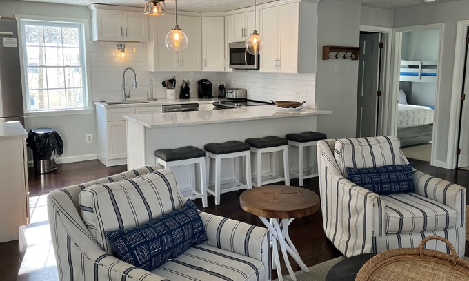 Meredith House | Fully renovated, dog-friendly home with private beach access & golf nearby