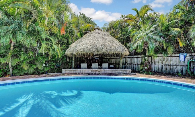 Delray Beach House | Fun Downtown Delray Home-Walk to Atlantic Ave.-Pool-Tiki hut-Bikes-WiFi-Near All