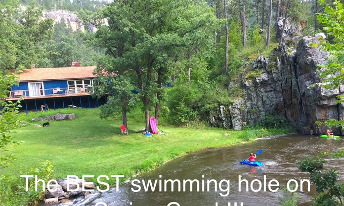 Rapid City House | Fun Historic Cabin with the Best Swimming Hole on Spring Creek