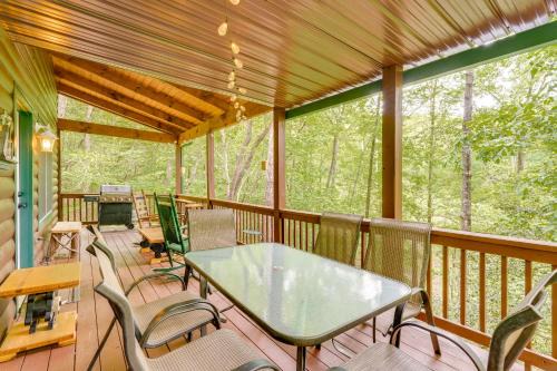 Unaka House | Game Room and 3-Story Deck at Lake Hiwassee Hideaway