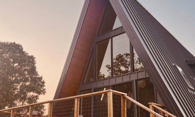 Story Cabin | Garden Lane A-frame cabin right on Irons Fork river