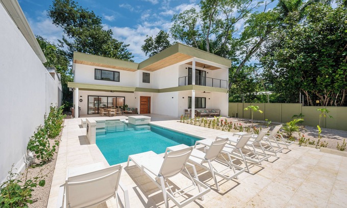 Potrero Villa | Gated + Lux +New Modern 4-BD Home in Playa Potrero – AC, WiFi & Steps to Beach!