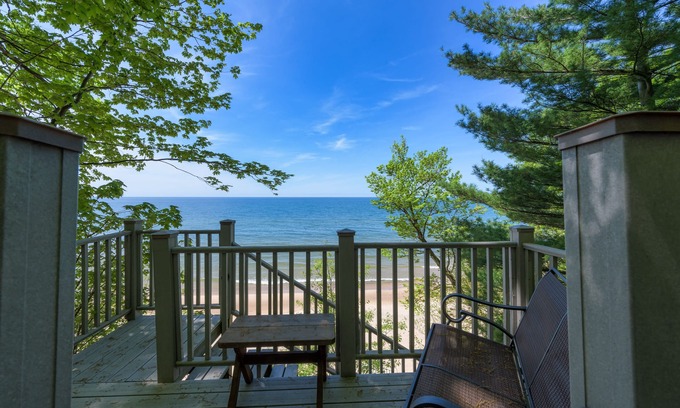 Coloma House | Gebhard Chalet - Charming, private, beachfront chalet nestled in a wooded dune on Lake Michigan