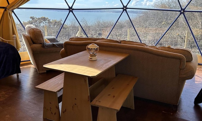 Llanybri Cabin | Geodome Glamping With sea Views Near Pendine