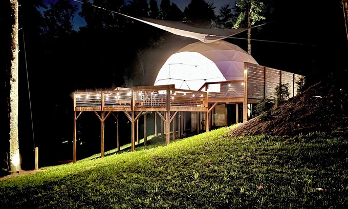 Hiawassee Cabin | Glamping Dome Lake and Mountain Views Hot Tub