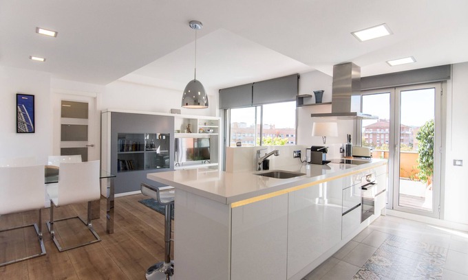 La Vila Olimpica del Poblenou Apartment | Glorious Sunny Penthouse With Pool Near the Beach
