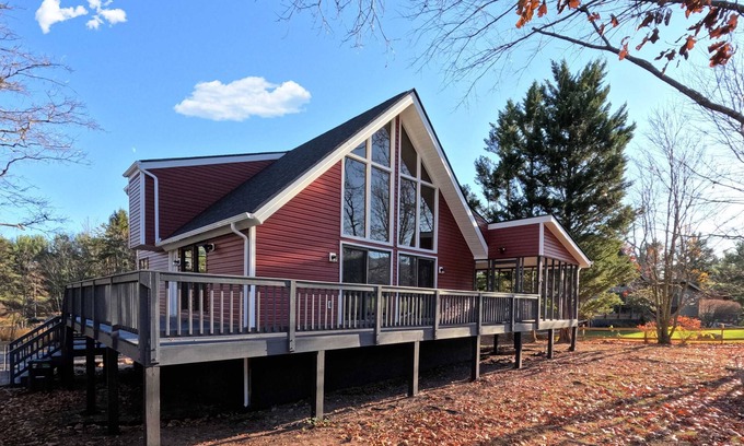 The Woods Cabin | Golf Course Views, Hot Tub, Games & Pool Access