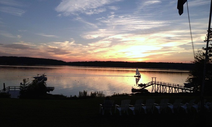 East Boothbay Condo | Gorgeous Oceanfront Sunsets With Dock and Beach at Low Tide!