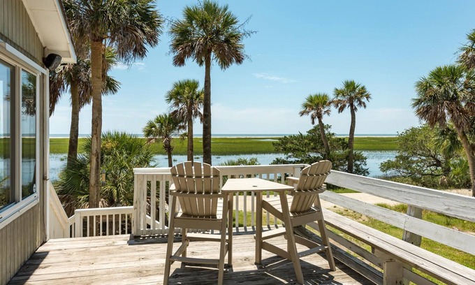 Jeremy Cay House | Gorgeous Secluded Island W/Creek & Ocean View w/DOCK & swim! Pet-friendly/Wi-Fi