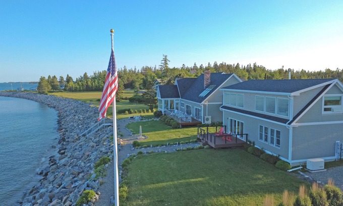 Jonesport House | Grand Maine Oceanfront Estate - Unforgettable Summer w/2 homes sitting on beach