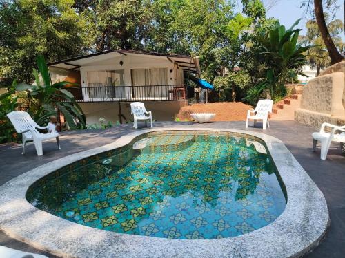 Siolim Villa | Greek "Jungle Villa", with private Waterfall and Pool